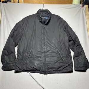 Vintage Polo Ralph Lauren Jacket Mens XL Black Windbreaker Bomber Fleece Lined